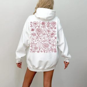 Equineop StorePink Wildflower Hoodie Flower Hoodie
