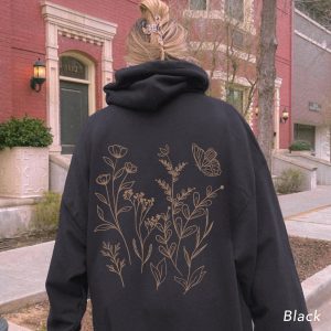 Equineop StoreFlower Hoodie Oversized Floral Hoodie