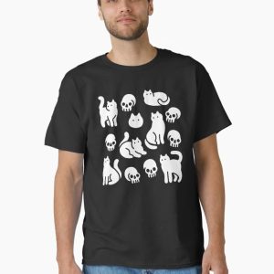 123 1231234 Equineop Store Cats and Skulls Pattern Classic T-Shirt 123
