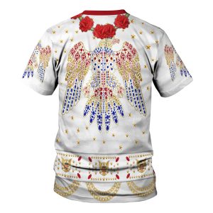 Gearhomie Elvis Aloha Costume white t-shirt