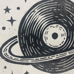 Record Linocut Print Tote Bag: Music Lover Gift, Hand-Printed - Image 2