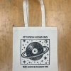 Record Linocut Print Tote Bag: Music Lover Gift, Hand-Printed - Image 1