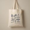 Coastal Doodle Wedding Tote: Nautical Beach Welcome Bag - Image 1