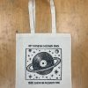 Record Linocut Print Tote Bag: Music Lover Gift, Hand-Printed - Image 1