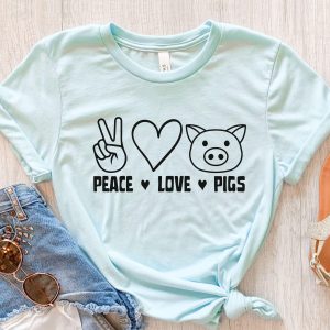 Cute Pig Shirt - Peace Love Pigs Gift